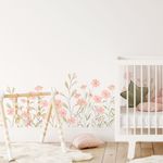 Adesivo de Parede Infantil Buquê Floral Aquarela Delicado