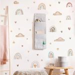 Kit Adesivos de Parede Infantil Aquarela Arco-Íris Mágico e Nuvens