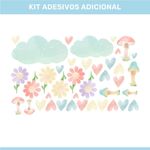 Adesivo de Parede Infantil Jardim Encantado Aquarela Delicado