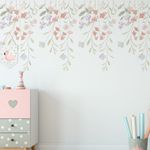 Adesivo de Parede Infantil Galhos e Flores em Aquarela Floral