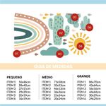 Adesivo de Parede Infantil Arco-Íris Boho com Sol e Cactos