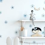 Kit Adesivos de Parede Flores Azuis Encantadas e Botânico