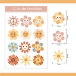 Kit Adesivos de Parede Flores Coloridas Jardim Alegre