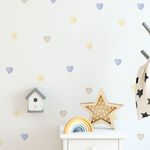 Kit Adesivos de Parede Corações em Aquarela Tons Pastéis