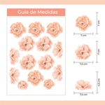 Kit Adesivos de Parede Flor de Pêssego Estilo Oriental