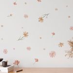 Kit Adesivos de Parede Floral Boho Chic em Aquarela