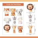 Kit Adesivos de Parede Infantil Safari Baby Aquarela Animais
