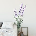 Adesivo de Parede Flor de Lavanda Aquarela Estilo Provençal