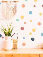 Kit Adesivos de Parede Infantil Bolinhas Poá Minimalista - 144 Unidades
