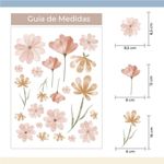 Kit Adesivos de Parede Floral Boho Chic em Aquarela