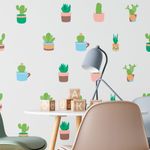 Kit Adesivos de Parede Cactos Estilo Boho Escandinavo