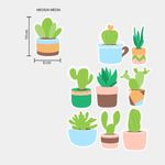 Kit Adesivos de Parede Cactos Estilo Boho Escandinavo