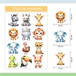 Kit Adesivos de Parede Safari Baby Bichinhos da Selva
