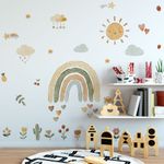 Adesivo de Parede Infantil Boho Arco-Íris e Céu Encantado