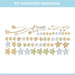 Adesivo de Parede Infantil Galáxia Aquarela: Foguetes e Lua