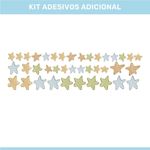 Adesivo de Parede Infantil Galáxia Aquarela: Foguetes e Lua