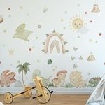Adesivo de Parede Infantil Dinossauros Baby em Aquarela Suave