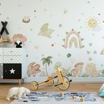 Adesivo de Parede Infantil Dinossauros Baby em Aquarela Suave