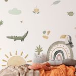 Adesivo de Parede Infantil Aquarela Savana Animais Africanos