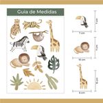 Kit Adesivos de Parede Infantil Aquarela Safari Baby Amigos da Floresta
