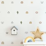 Kit Adesivos de Parede Infantil Aquarela Savana Expedição Selvagem