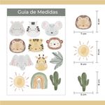 Kit Adesivos de Parede Infantil Aquarela Savana Expedição Selvagem