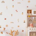 Kit Adesivos de Parede Infantil Boho Aquarela Natureza Encantada