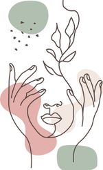 Adesivos de Parede Estilo Boho Minimalista Rosto e Mãos