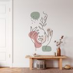 Adesivos de Parede Estilo Boho Minimalista Rosto e Mãos