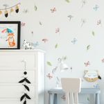 Kit Adesivos de Parede Jardim Encantado Aquarela - Flores e Borboletas