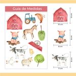 Kit Adesivos de Parede Fazendinha Aquarela Baby - Animais do Campo