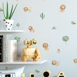 Kit Adesivos de Parede Leões em Aquarela para Quarto de Menino