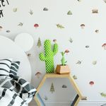 Kit Adesivos de Parede Animais da Floresta Aquarela Baby