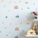 Kit Adesivos de Parede Aquarela Fazendinha 