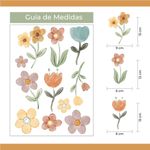 Kit Adesivos de Parede Floral Boho Aquarela Jardim Delicado