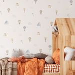 Kit Adesivos de Parede Infantil Balões e Nuvens Aquarela