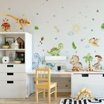 Adesivo de Parede Infantil Dinossauros Baby Aquarela