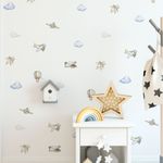 Kit Adesivos de Parede Infantil Pequeno Piloto Aquarela