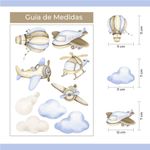 Kit Adesivos de Parede Infantil Pequeno Piloto Aquarela
