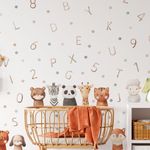 Adesivo de Parede Infantil Alfabeto Divertido e Animais Aquarela