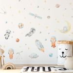 Adesivo de Parede Infantil Pequenos Astronautas Aquarela Baby