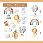 Kit Adesivos de Parede Infantil Meninos Aquarela - Coleção Prime