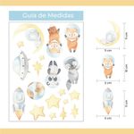 Kit Adesivos de Parede Infantil Galáxia Astronautas Baby Aquarela