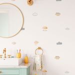 Kit Adesivos de Parede Infantil Nuvens Suaves em Aquarela