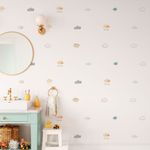Kit Adesivos de Parede Infantil Nuvens Suaves em Aquarela