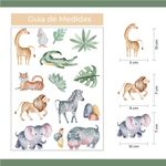 Kit Adesivos de Parede Savana Aquarela Animais da Selva
