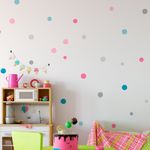 Kit Adesivos de Parede Infantil Bolinhas Coloridas - 144 Unidades