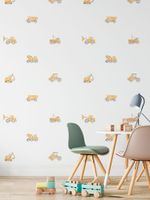 Kit Adesivos de Parede Infantil Aquarela Construção e Máquinas