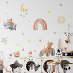 Kit Adesivos de Parede Ursinhos Carinhosos Estilo Aquarela
