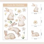 Kit Adesivos de Parede Infantil Aquarela Jardim Encantado Coelho